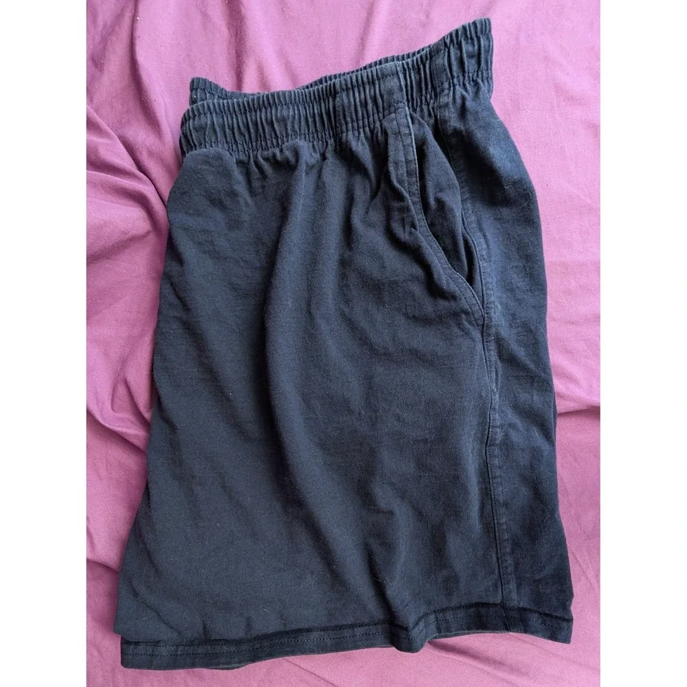 Vintage Fruit of the Loom Navy Blue Cotton Jersey Racquetball Shorts 2XL Y2K